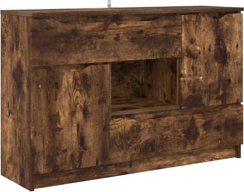 vidaXL Bufet cu sertar Stejar fumuriu 100 x 30 x 65,6 Lemn compozit