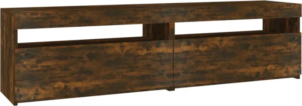 vidaXL Comodă TV cu lumini LED, 2 buc., stejar afumat, 75x35x40 cm