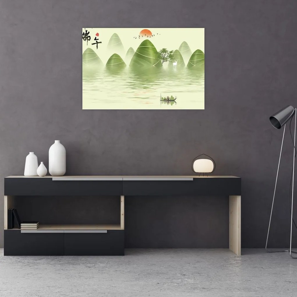 Tablou - Valea munțilot verzi (90x60 cm)