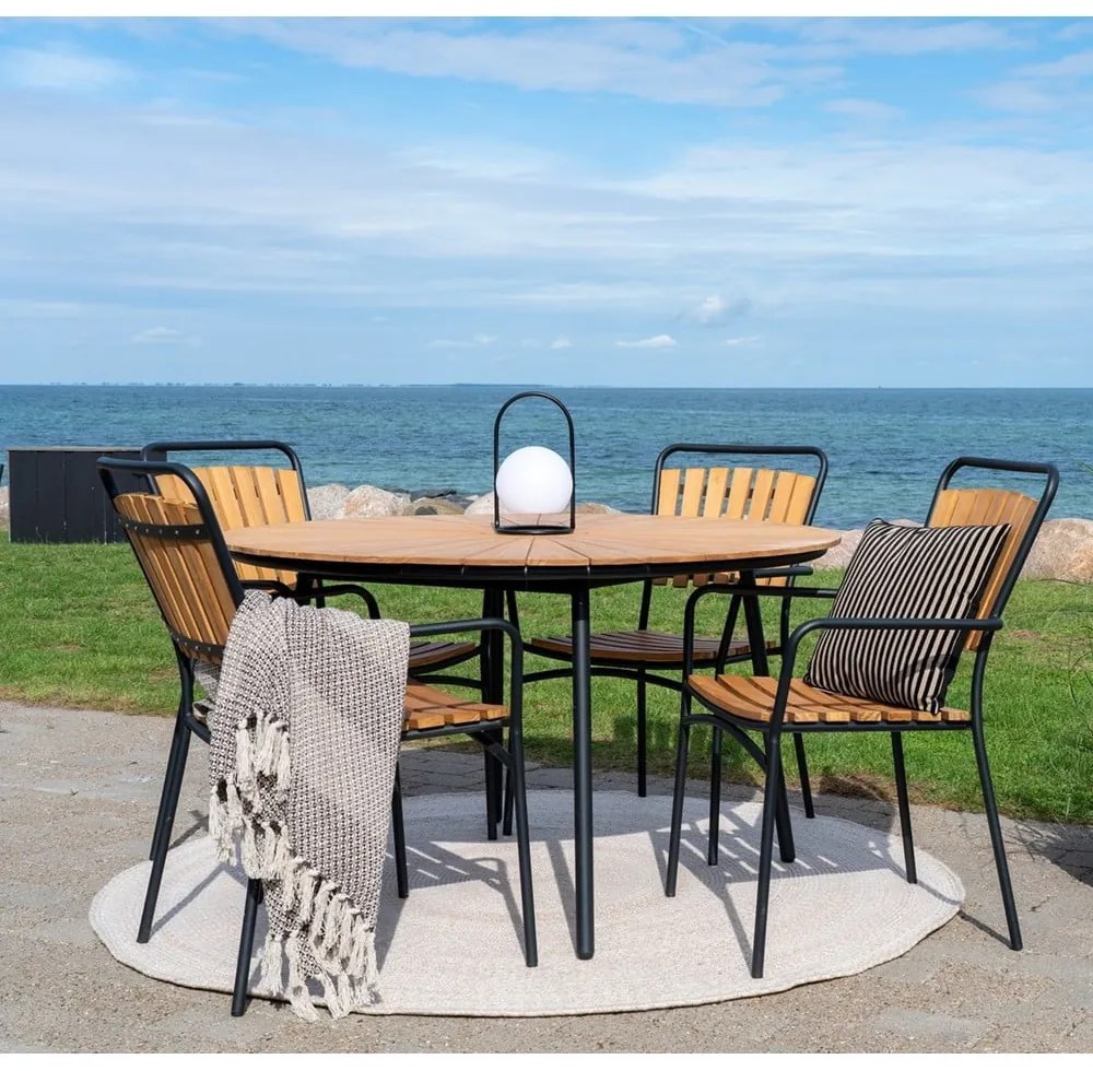 Masă de grădină rotundă din lemn de tec ø 130 cm Cleveland – House Nordic