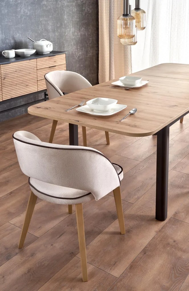 Masa extensibila Florian L160-228 cm stejar artizan/negru