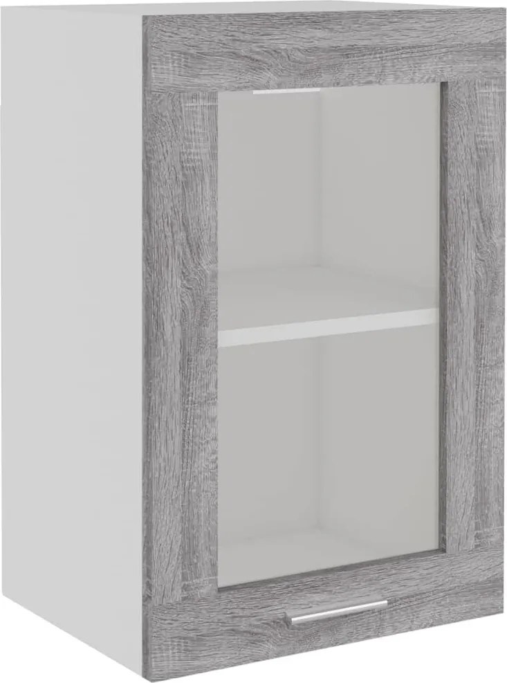 vidaXL Dulap de sticlă suspendat “Lyon” gri sonoma 40x31x60 cm