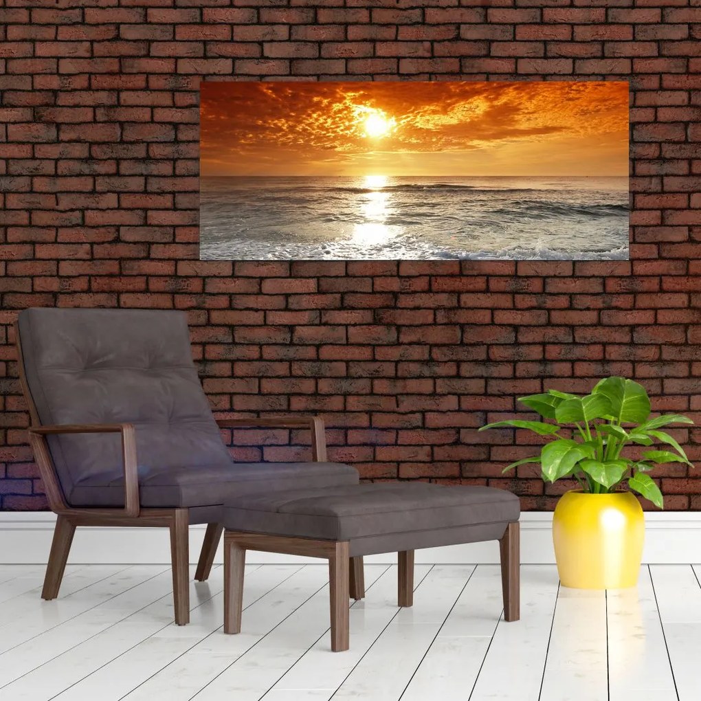 Tablou cu apus de soare din Corsica (120x50 cm)