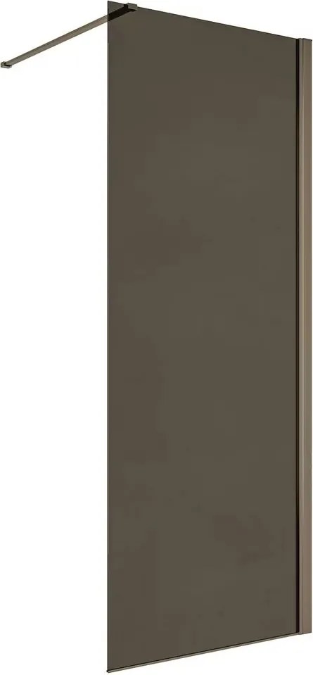 Paravan de dus tip Walk-In Inter Ceramic profil gri mat - sticla fumurie 90x200 cm