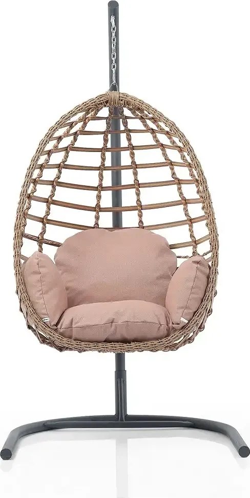 Balansoar scaun suspendat din rattan pentru exterior interior 205x110x95 cm