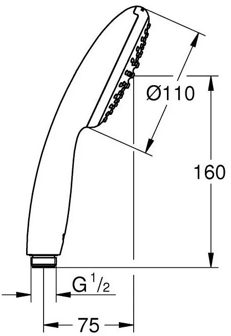 Para dus Grohe Tempesta 110 cu 1 jet, crom