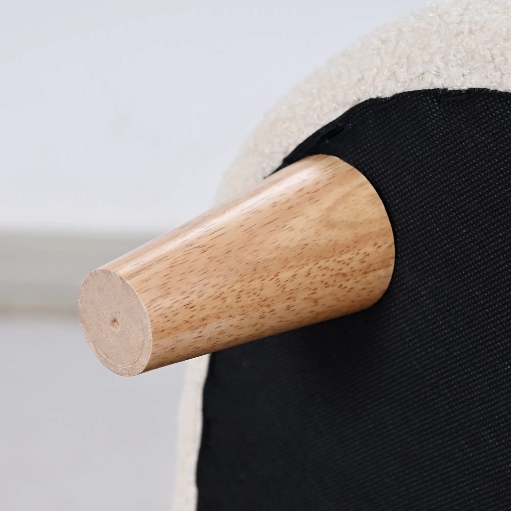 AIYAPLAY Scaun pentru copii, fotoliu din pluș cu urechi de urs, acoperire din fleece, spumă, Bej | Aosom Romania