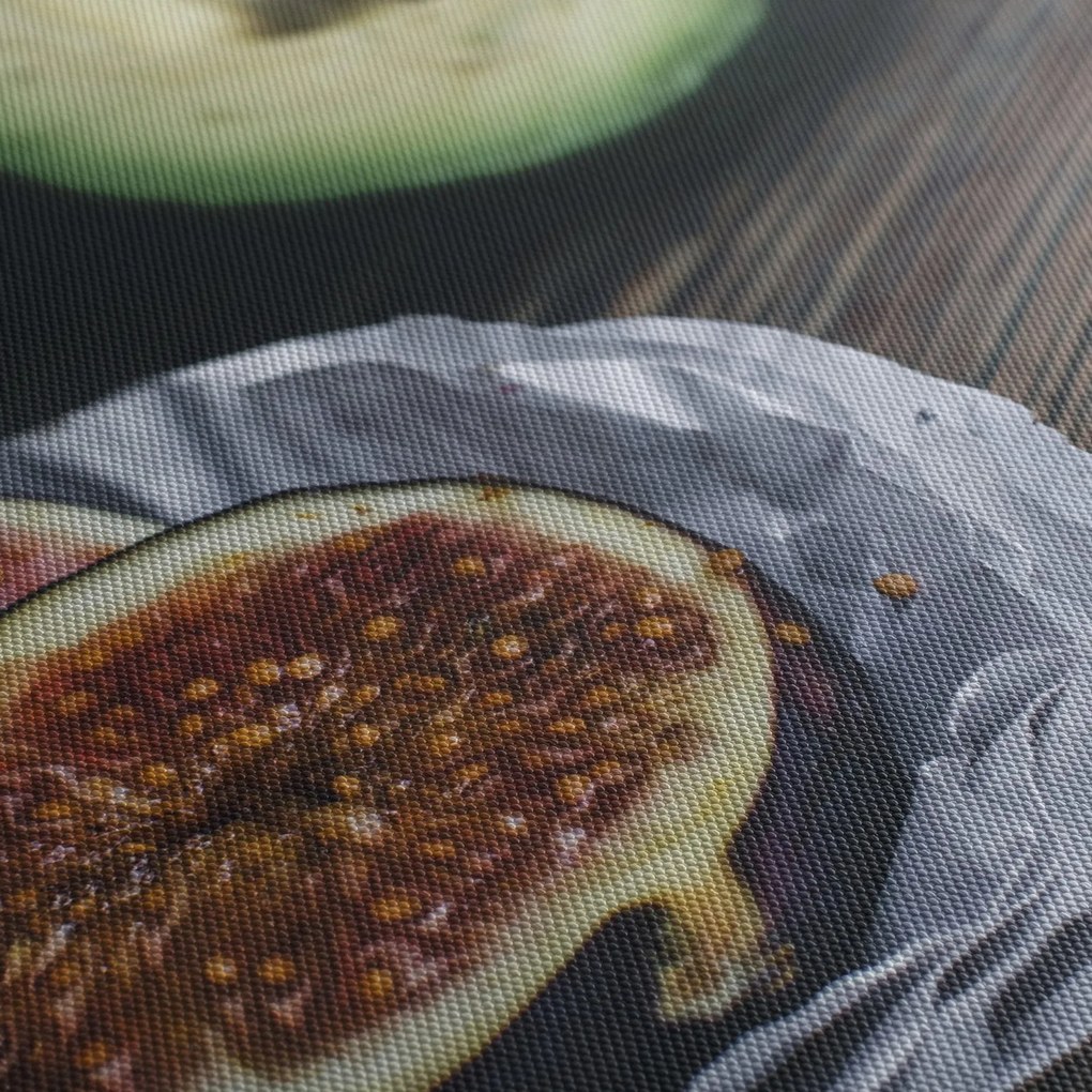 Tablou cu fistic și avocado (cu ceas) (90x30 cm)