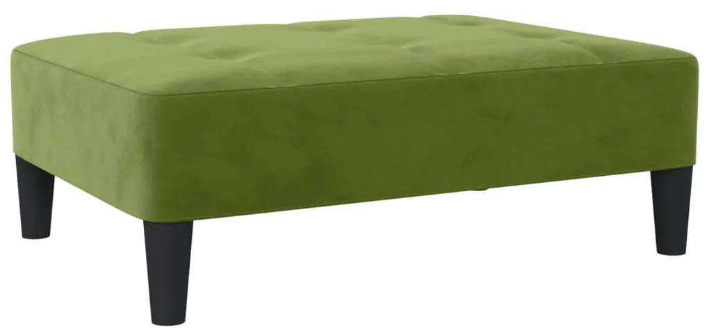 Canapea extensibila cu taburet 2 locuri, verde deschis, catifea Lysegronn, Cu suport de picioare