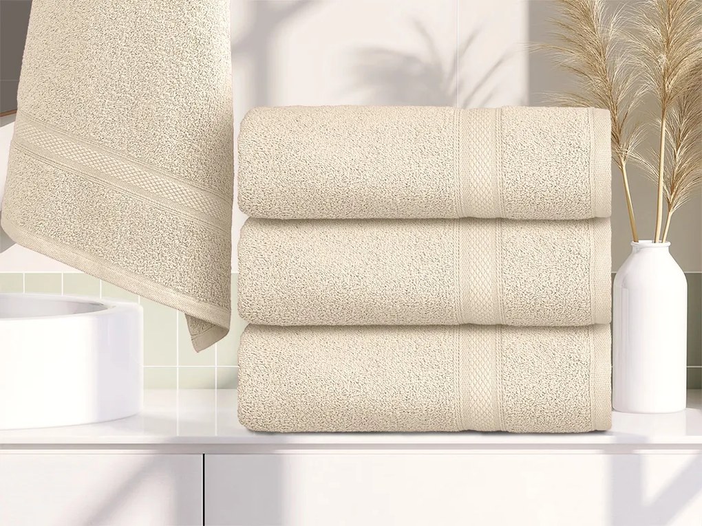 Prosop CLARYSSE ELEGANCE 60x110 cm crem, 100% bumbac