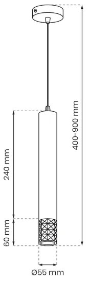 Lustră pe cablu TUBI 1xGU10/8W/230V negru