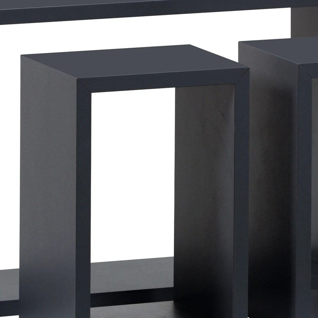 Set etajere de perete P-009, gri mat, set 3 buc.