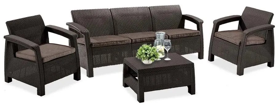 Set mobilier de grădină Corfu set II max maro