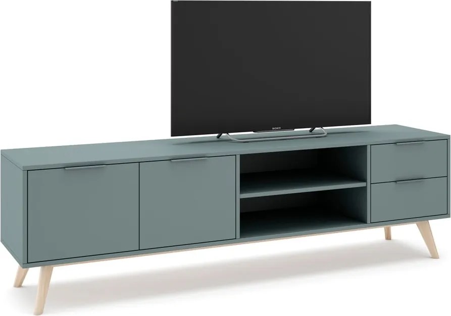 Comodă TV verde prăfuit 180x53x40 cm Pisco – Marckeric