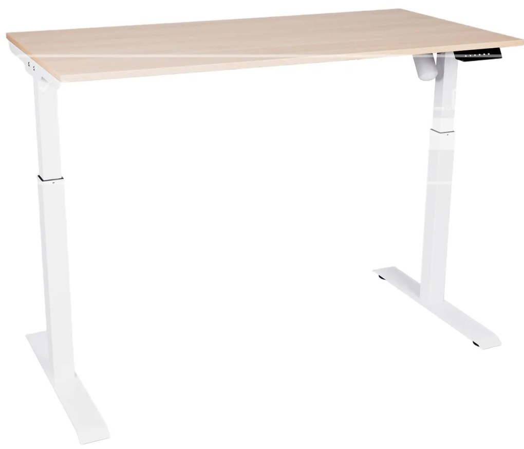 Birou reglabil electric TerrA3 s WHITE - profil pătrat, cadrul alb (Dimensiune blat: 120x60 cm, Culoare blat: Alb 25mm)
