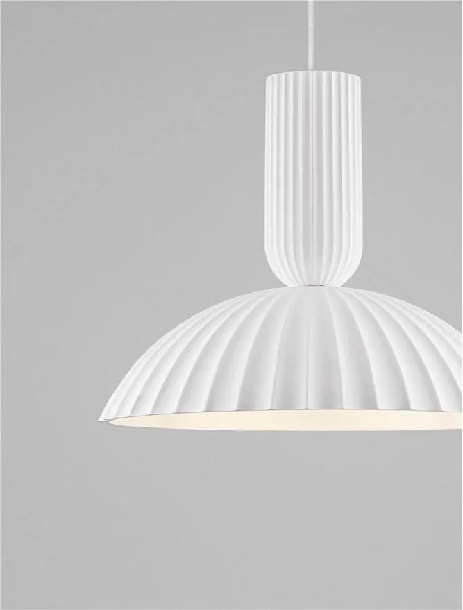 Lustra suspendata design decorativ Ghips, AMMOS alb