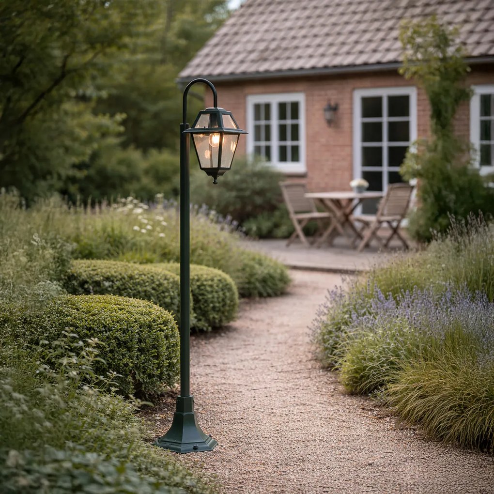 Felinar clasic de exterior verde închis 135cm IP44 - Berta