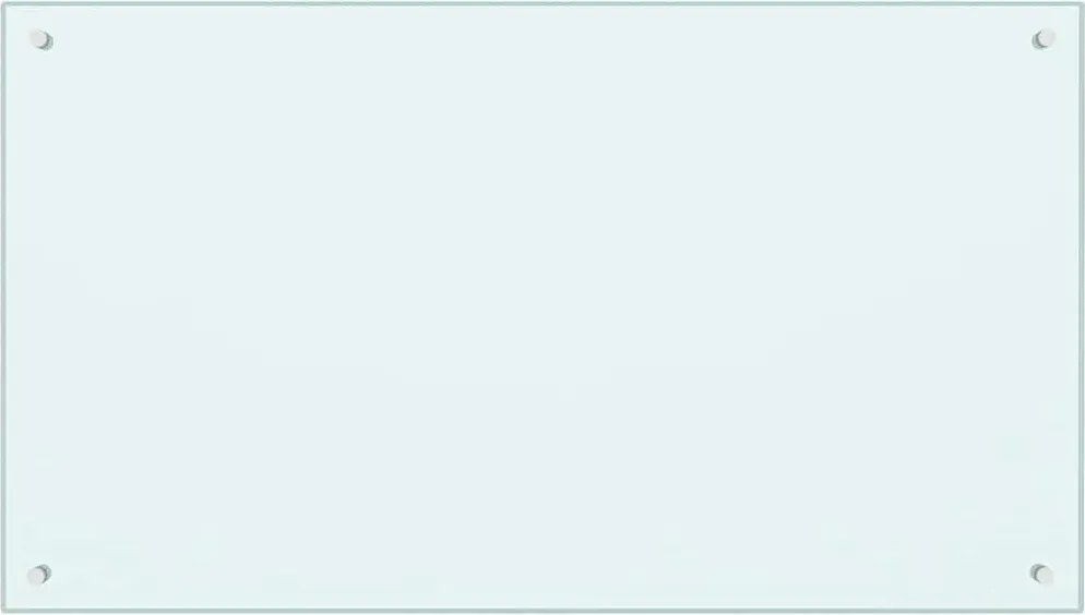 vidaXL Panou antistropi de bucătărie, alb, 100x60 cm sticlă securizată