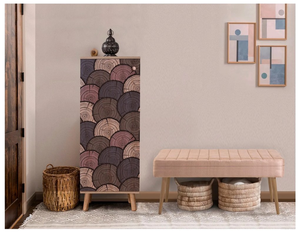Mobilier Hol Beside 2 (stejar sonoma + piatră) . 1094002