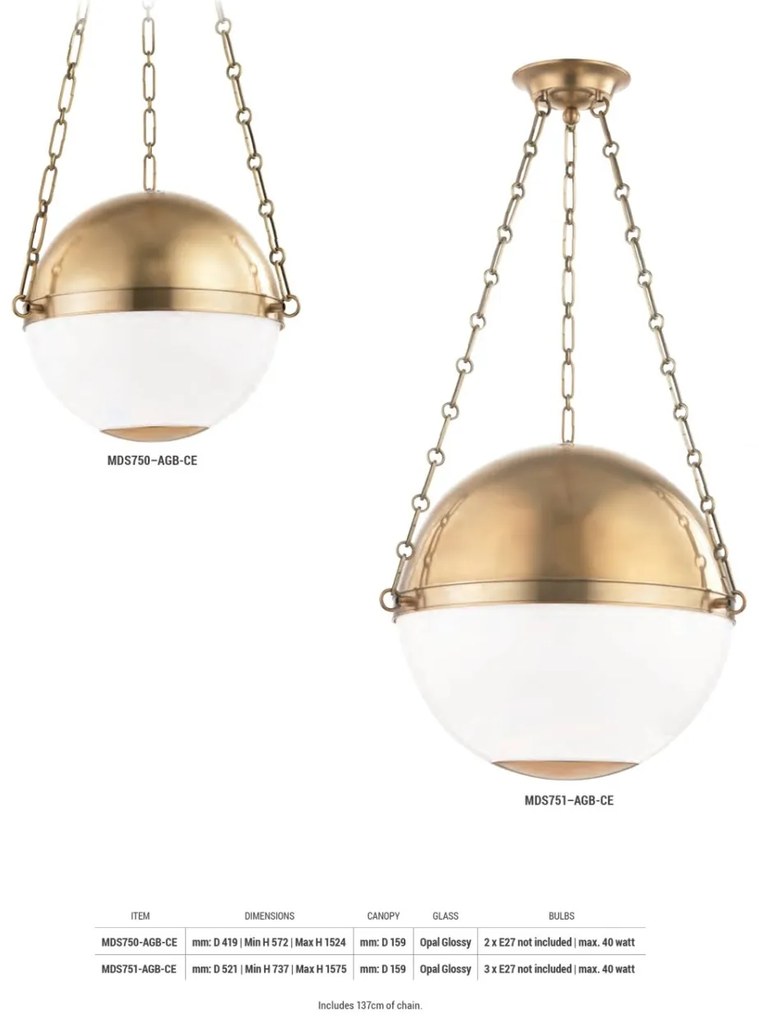 Pendul LUX, design clasic, SPHERE NO. 2 large