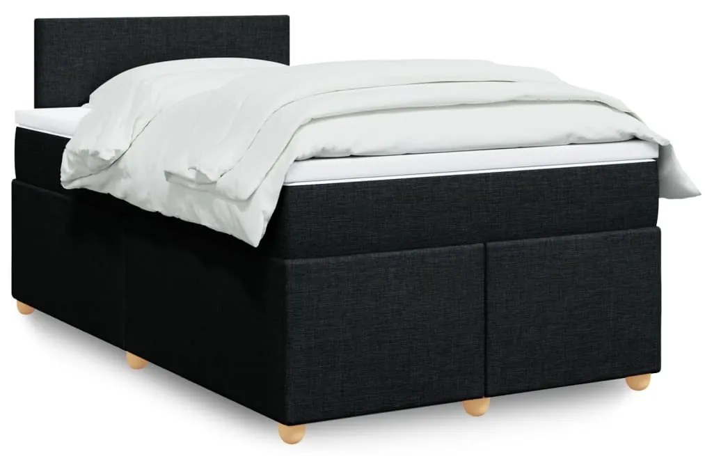 3288914 vidaXL Pat box spring cu saltea, negru, 120x190 cm, catifea