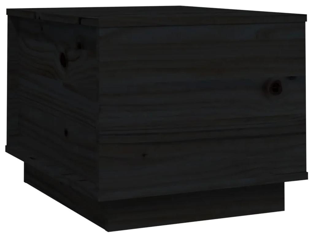 813414 vidaXL Măsuță de cafea, negru, 40x50x35 cm, lemn masiv de pin
