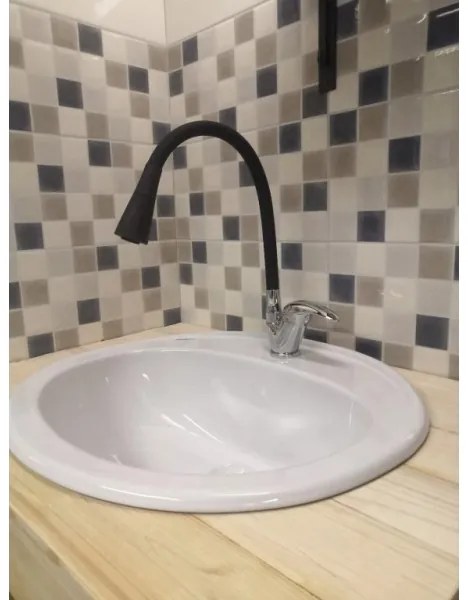 RAV Slezák SA006.0/13 - Baterie pentru chiuvetă SAZAVA 35,6 cm negru/crom lucios