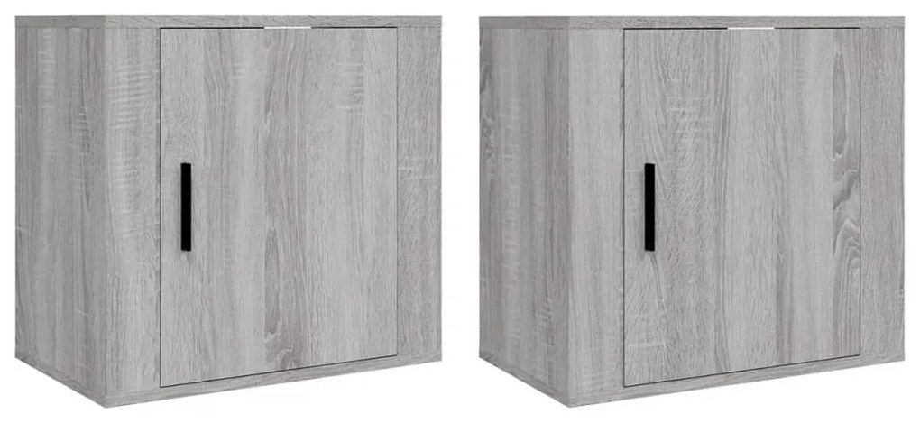 vidaXL Noptiere de perete, 2 buc., gri sonoma, 50x30x47 cm