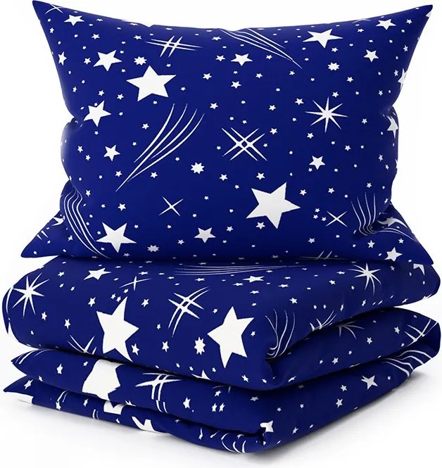 Lenjerie de pat creponata NIGHT SKY POLY albastru Dimensiune lenjerie de pat: 2 buc 70 x 90 cm | 200 x 220 cm