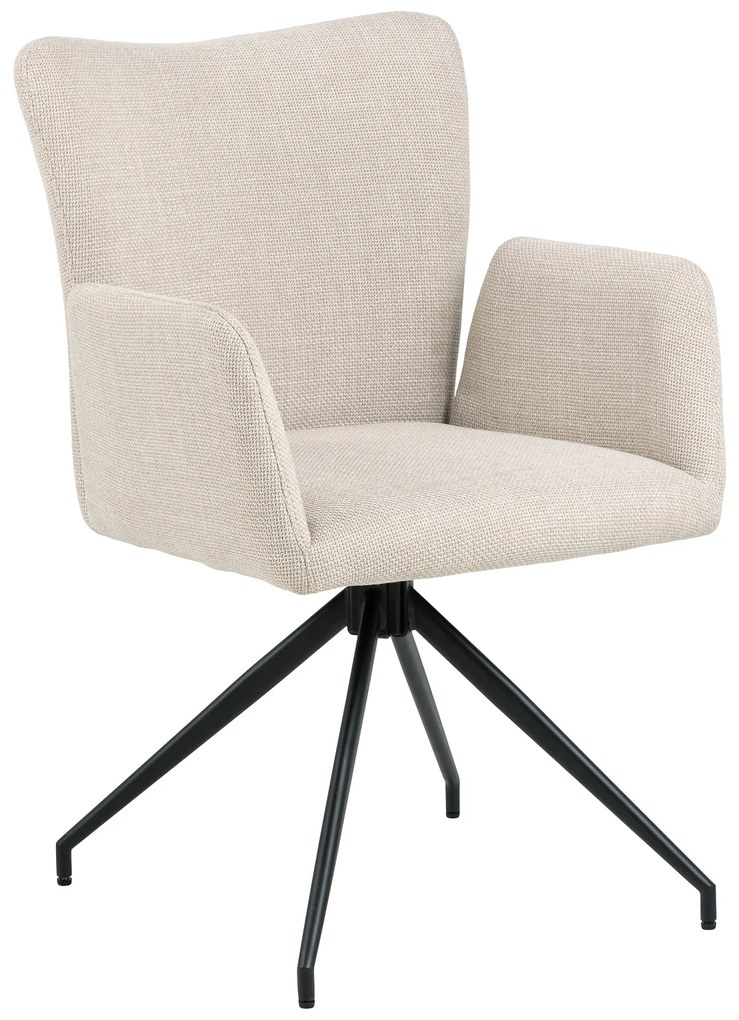 MAZZONI EXPORT SARETTA Bej (material Basel 24) - SCAUN MODERN PIVOTANT TAPIȚAT PENTRU SALON/SUFRAGERIE/BIROU LOFT