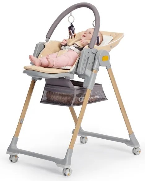 Scaun de masă 2 în 1 pentru copii LASTREE gri KINDERKRAFT