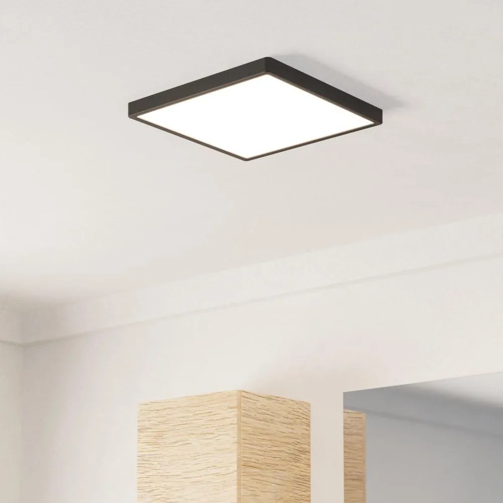 Eglo 901331 - Plafonieră LED pentru baie FUEVA, 13W, 230V, 29 x 29 cm, IP44, negru