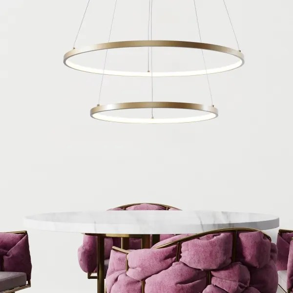 Lustră LED pe cablu Zuma Line 18140GD-2 BRENO LED/50W/230V 3000/4000/6000K