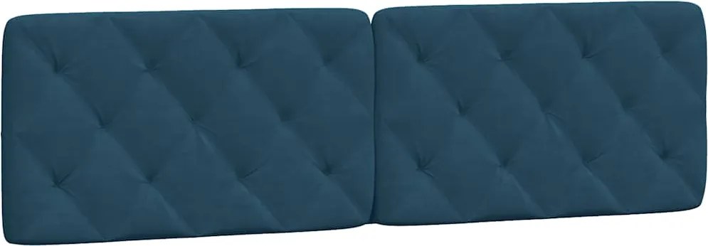 vidaXL Pernă tăblie de pat, albastru, 180 cm, catifea