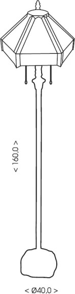 BRILAGI - Tiffany lampă de podea cu vitralii EMERALD 2xE27/60W/230V