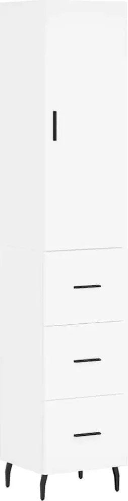 vidaXL Dulap înalt, alb, 34,5x34x180 cm, lemn prelucrat