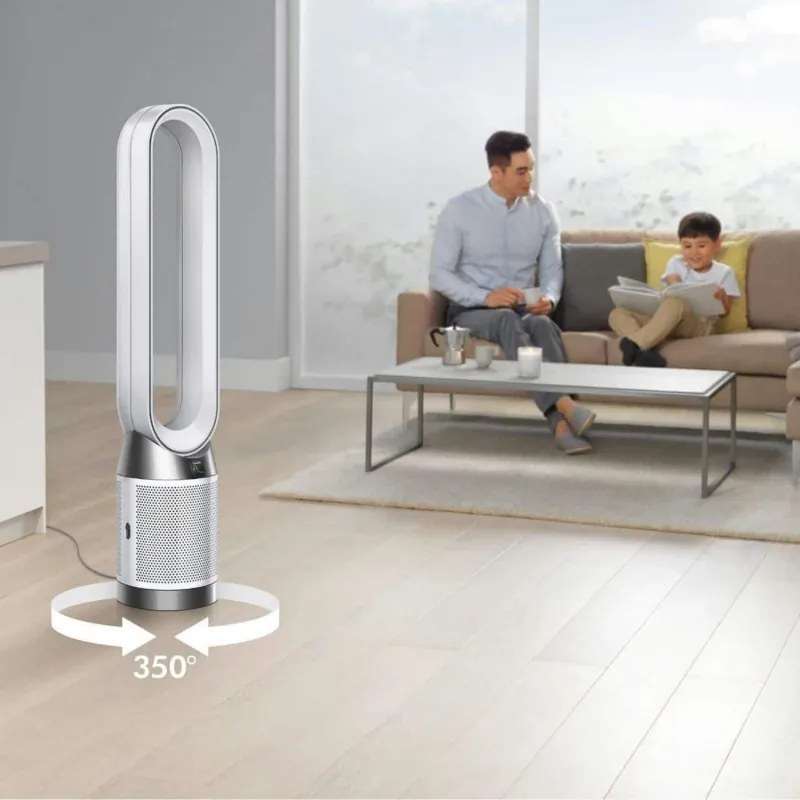 Purificator de aer Dyson Purifier Cool PC1 544901-01, 50 W, 30 m², 287 l/s, 10 viteze, Air Multiplier™, Wi-Fi, Bluetooth, Oscilare, Alb/Argintiu