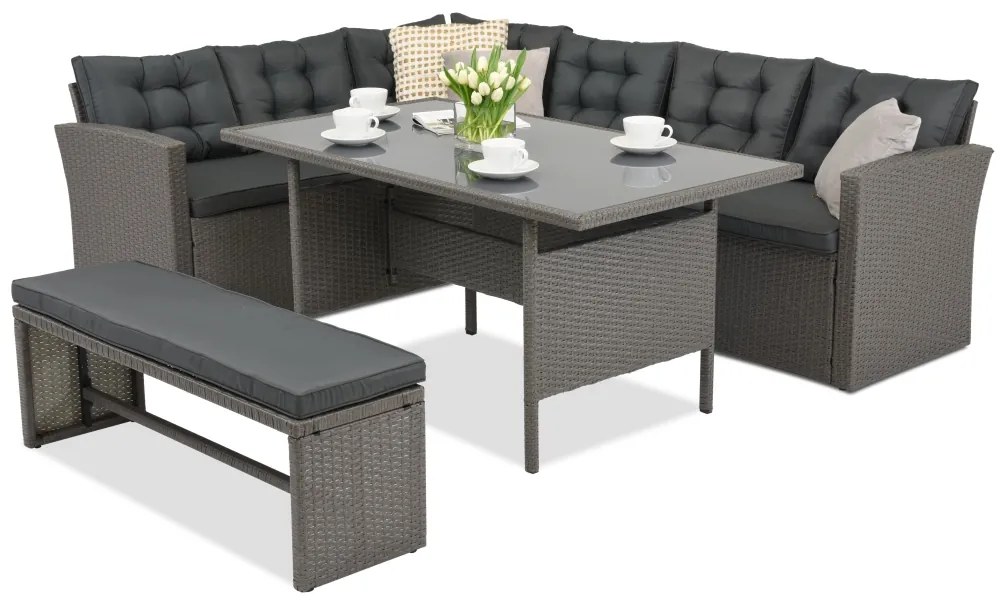 Latina Garden Point antracit technorattan mobilier de grădină