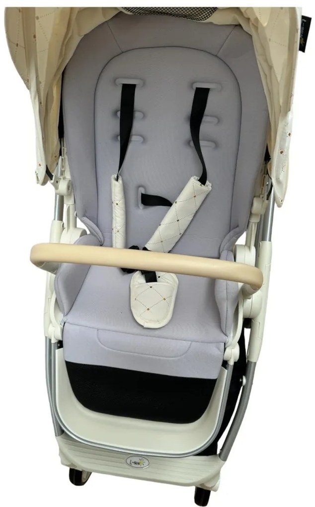 Carucior 2 in 1 pentru copii Usor si Compact - Pliabil, Sistem de absorbtie a socurilor, Scaun Reversibil - Alb - CPC-58-alb