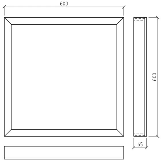 Panou LED aplicat QUADRA LED/40W/230V stejar APLED