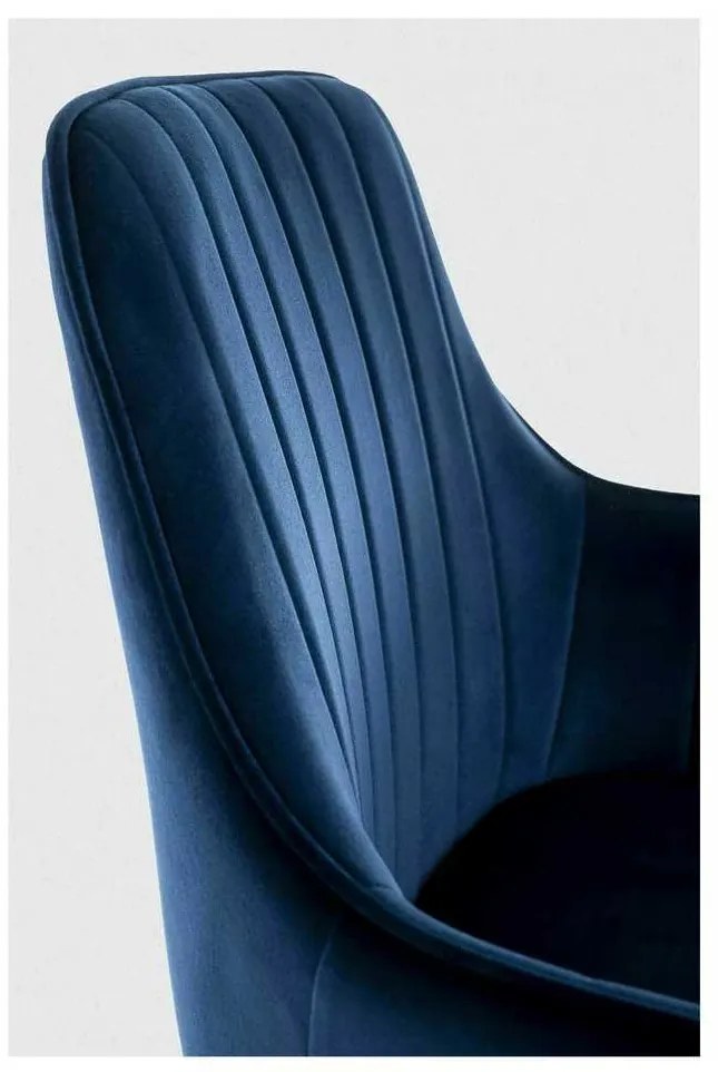 Scaun de bucătărie Viona Velvet, albastru