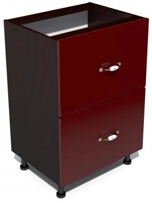 Corp inferior 50 cu 2 sertare metalice pentru greutate Zebra MDF rosu simplu