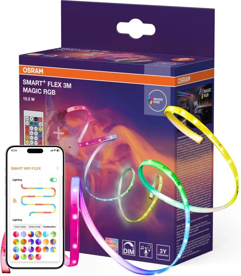 Osram - bandă LED RGB dimerizabilă SMART+ MAGIC FLEX 3m LED/15,5W/230V Wi-Fi