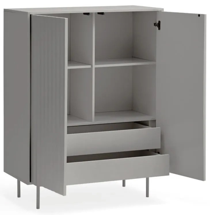 Comodă gri înaltă 97x130 cm Sierra – Teulat