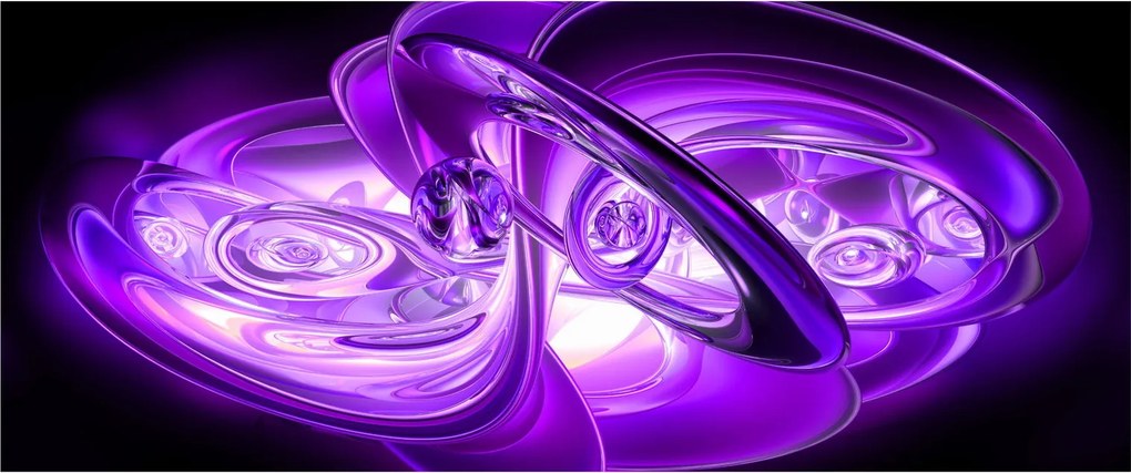 Tabloul fractalilor în violet (120x50 cm)