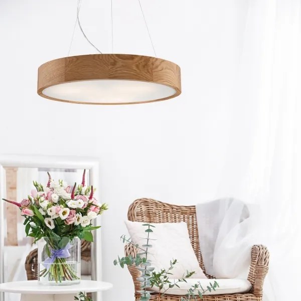 Brilagi - Lustru LED RGBW reglabil CARVALHO, 3x E27/15W/230V, Wi-Fi, stejar, Ø 47,5 cm