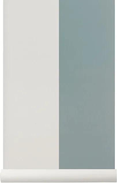 Rola tapet albastru 53x1000 cm Thick Lines Dusty Blue Off White Ferm Living