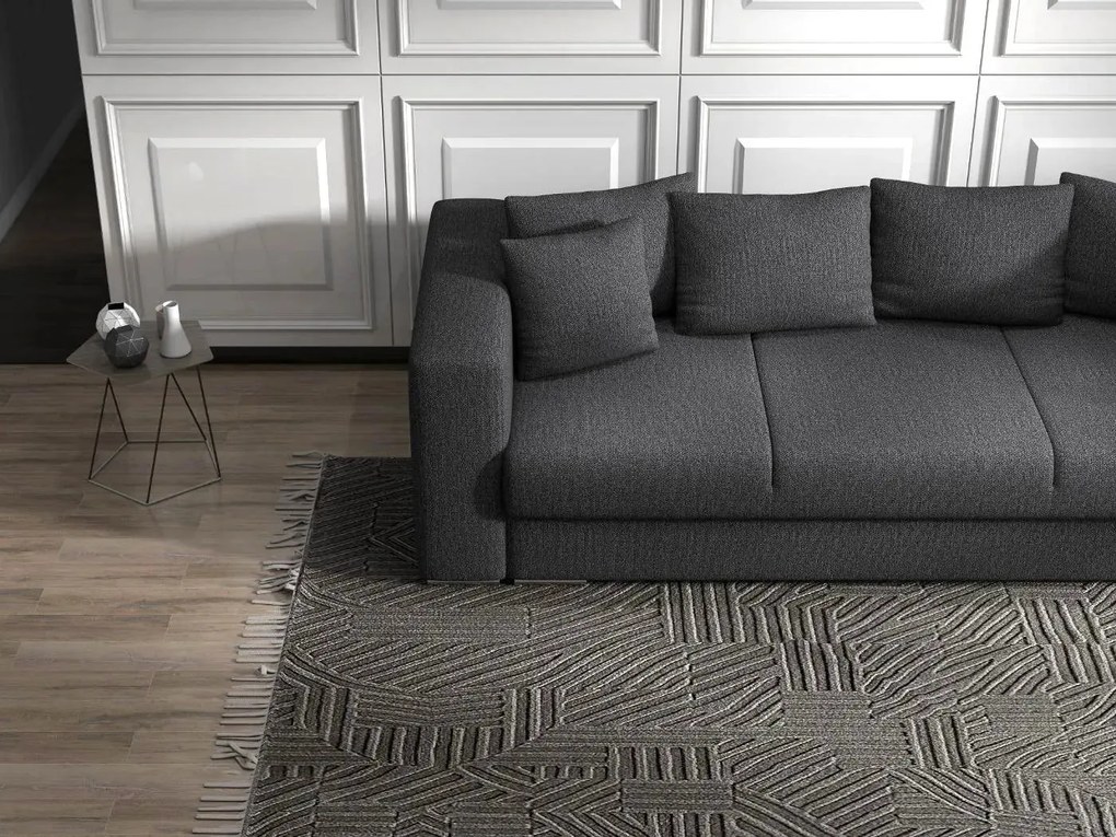 Canapea extensibilă dumonde cu ladă de depozitare si sezut confortabil din spuma high-density, Gloria Enjoy grafit 240x100 cm