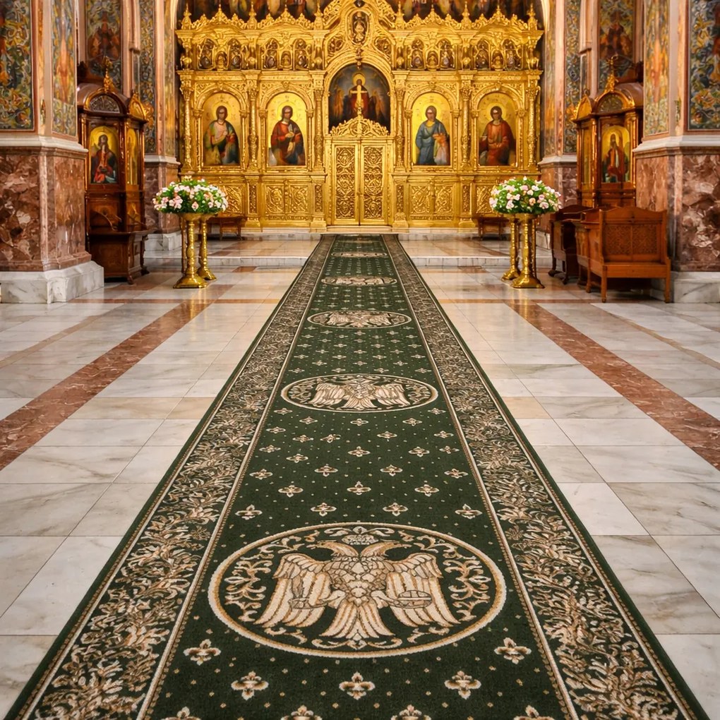 Model Bisericesc, Traversa festonata, Latime 60 cm, Verde