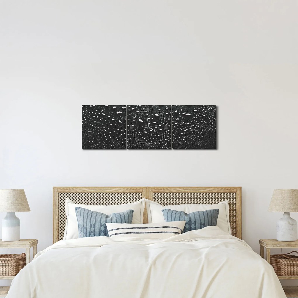Tabloul cu picături de apă (cu ceas) (90x30 cm)